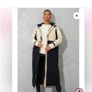PrettyLittleThing Black and Cream Ski Jacket